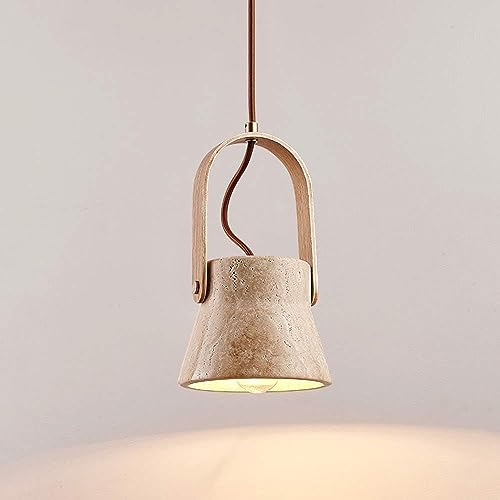 Lustre cuisine suspension travertin vintage pour éclairage îlot et repas