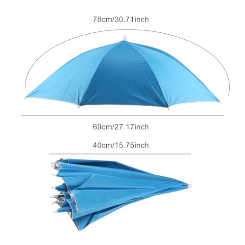 Cerioll Regenschirmhüte, 2 Stück, mit elastischen Bändern, für Erwachsene, Kinder, Angeln, Wandern, Gartenarbeit, Outdoor-Aktivitäten, 69 cm (Blau + Rosa)