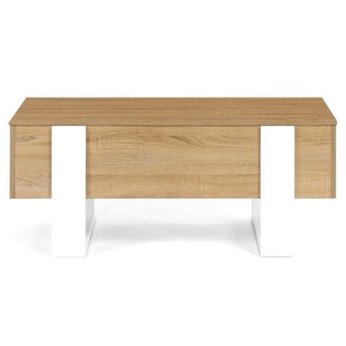 Table basse relevable Phoenix gain de place avec coffre de rangement fermé