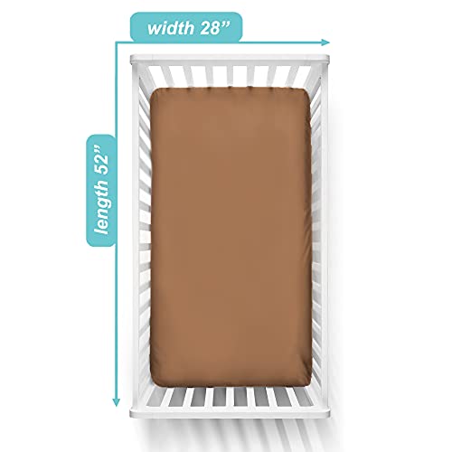 Image of American Baby Company Supreme 100% Natural Cotton Fitted Crib Sheet 52 inch x 28 inch, Enhanced Thickness for Soft, Breathable & Hypoallergenic Jersey Comfort, Chocolate, Neutral for Boys & Girls