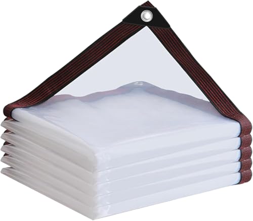 Lona Transparente con Cubierta de Ojales Impermeable 1x1m Lona para Muebles de jardín, Granja, balcón (Borde Negro)