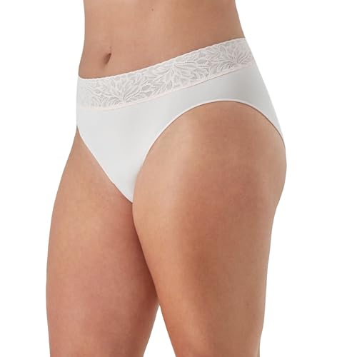Bali Women's Hi Underwear 3-Pack, Modern Seamless Lace Trim High Cut Panties3