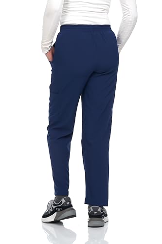 Scrubs for Women 4 Pocket Pants Stretch Nurse Scrub Pants for Medical Uniform and Home Attendant Lightweight (US, Alpha, Small, Regular, Regular, Navy)
