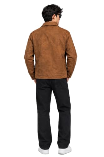 Generic Men's Tan Brown Suede Jacket - Image 3