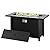JAMFLY Outdoor Propane Fire Pit Table 45 Inch with Lid, 50,000 BTU Gas Fire Pits for Outside Patio with Glass Wind Guard,Clear Blue Glass Rocks,Waterproof Cover, Gray