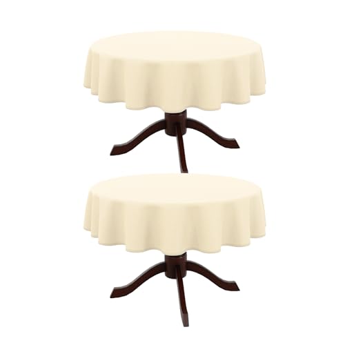 Image of AUSSPVOCT Textured Round Tablecloth 60 Inch for Birthday Party Home Decor