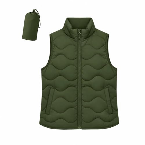 Puffer Vest Women Stand Collar Packable Lightweight Quilted Zip Fall Winter - image 8