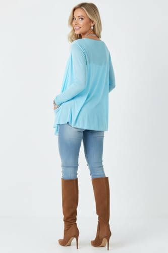 Image of ToBeInStyle Womens Open Front Long Sleeve Lightweight Asymmetrical Draped Cardigan with Side Pockets