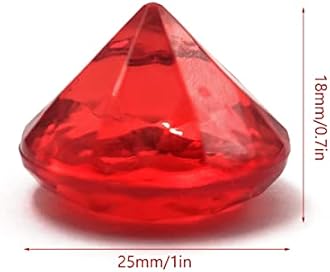 XHKDSYMC 100Pcs Clear Acrylic Diamonds 25mm Wedding Table Scatters Gemstones Confetti for Vase Fillers,Floral Decor,Bridal Shower Decorations,Home Centerpieces,Candle Display (Red)