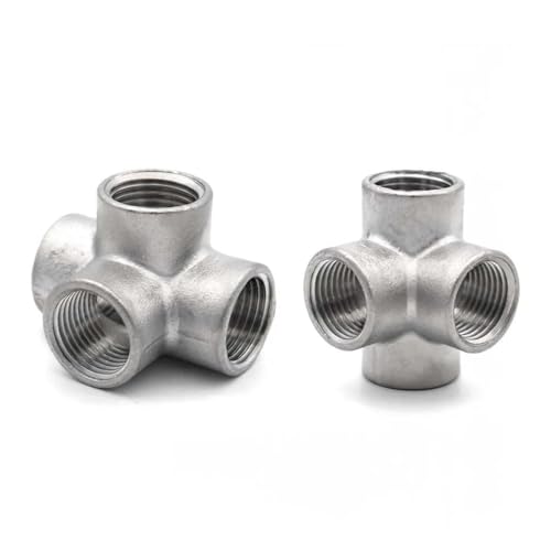 Conector de acero inoxidable 304 de 4 vías con rosca precisa BSP 1/4" 2