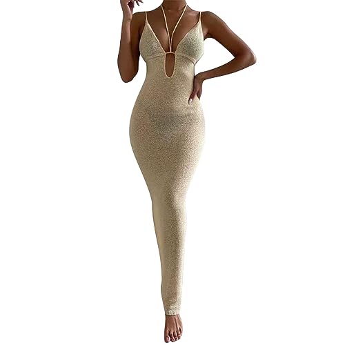 Robe longue ajustée en dentelle pour femmes style sexy chic