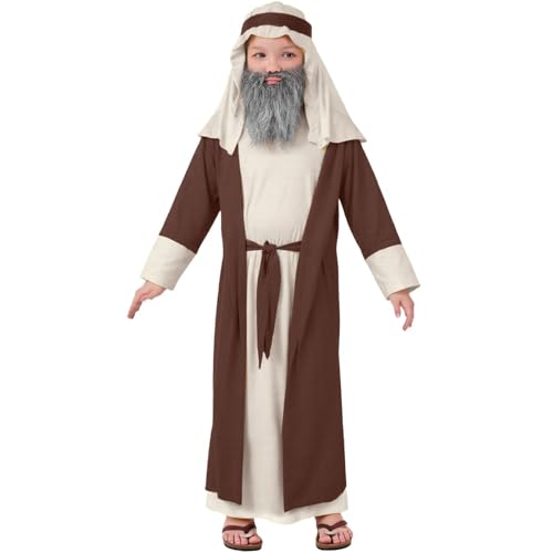 Genérico Disfraz De Pastor Infantil Disfraz Virgen Mar_IA Niña Disfraz San J_osé Pastor Infantil Disfraces de Navidad y Año Nuevo para Celebraciones Navidad y Ferias (c-Yellow, 8-12 Years)