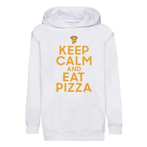 Sweat à capuche enfant Keep Calm pizza premium chaud et doux