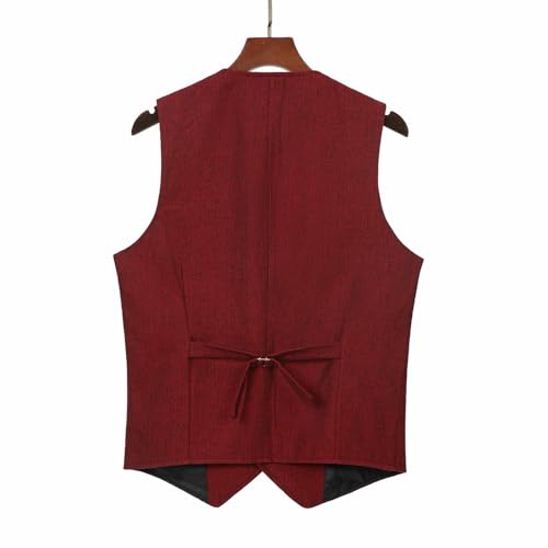 Solovedress Mens Vintage Tweed Suit Vest V Neck Casual Wool Waistcoat For Wedding Groomsmen thumb #1