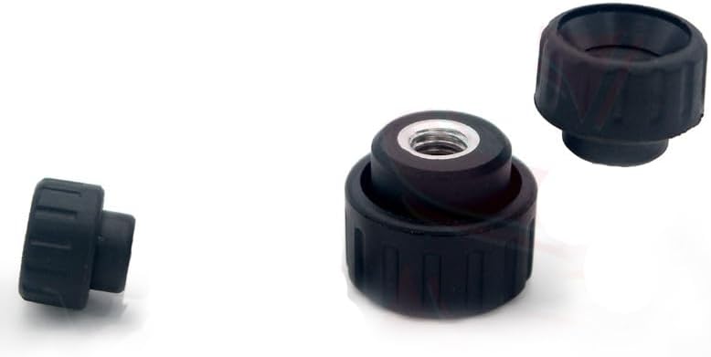 Generic 3pcs M5-M8 striped round hand screw nuts groove grip bakelite adjustment knob handle nut black color 16mm-25mm head diameter - (Size: M8x25mm)