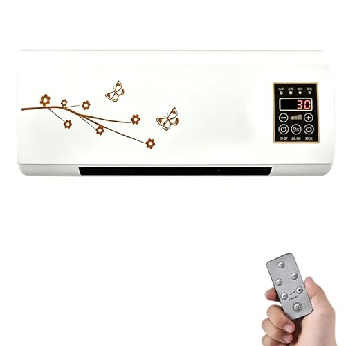 Mini Condizionatore D'aria, Unità di Climatizzazione a Parete, Raffreddamento Intelligente, Aria Condizionata Ultra Silenziosa e Portatile con Telecomando e Timer per Casa, Ufficio Golden-flower
