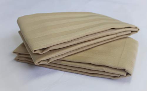 Image of Trance Home Linen 200 TC 100% Cotton Small Size 17x25 inch Satin Stripe Pillow Covers | Pillow Cases | Set of 2 Piece Pillow Covers only |Small Size (Beige, 17 X 25 inch)
