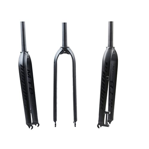Starre Fahrradgabel 26 27,5 29" MTB Aluminiumlegierung Scheibenbremse Mountainbike-Gabel Fadenlos Gerades Rohr 1-1/8" QR 9mm Starrgabel (Color : Black, Size : 26inch) Cover