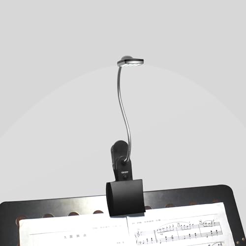 6 LED Music Stand Light - Clip-On Reading Lamp With Dual Arms, USB & Battery Powered