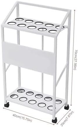 Queue de billard en métal blanc 40x20x70cm pour rangement accessoires - 2
