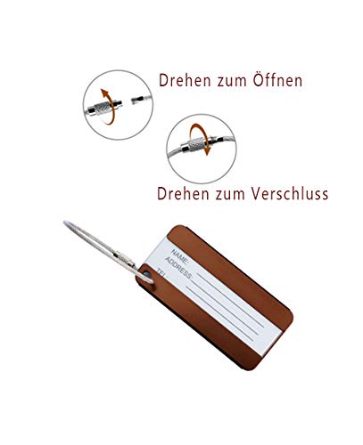 FunYoung Metall Kofferanhänger Gepäckanhänger Kofferschild mit Adressschild 8X Stück in Set