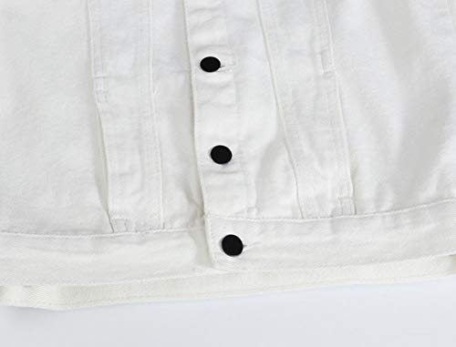 Image of Men's Sleeveless Ripped Denim Vest Casual Slim Fit Button Down Jeans Vests Jacket