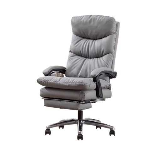 Swivel Comfortable Sedentary Gaming Lunch Break Seat Ergonomic Chairs Household Boss Chaires Reclining Office Chair(Gray)