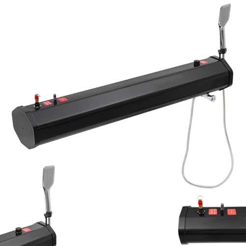 CIELOBLOEN Douche Camping Chauffante & Réservoir Toit Pressurisé 8Gal/30L, Chauffe-Eau Solaire Intégré, pour Douche Van Aménagé, Randonnée et Voyages Autonomes Tout-Terrain