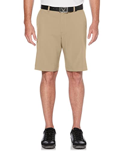 Callaway Men's Opti-Stretch Solid Short with Active Waistband, Chinchilla, 38