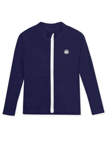 AOBUTE Unisex Kids Zipper Rash Guard Boys UPF 50+ UV Protection Sun Shirt with Thumb Hole 3-12 Years3