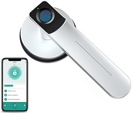 Foxgard Smart Fingerprint Door Lock Biometric Door Lock with Smart APP Fingerprint Door Knob Remote Control with APP Smart Door Knob for Home/Bedroom/Office/Apartment/Airbnb Silver