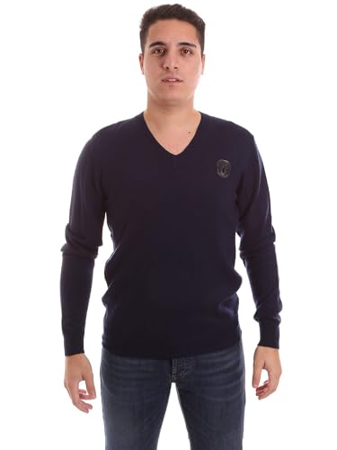 Pull homme bleu Frankie Morello Fmcf8119ma tricot col rond chic