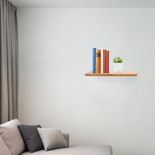 Étagère murale bois orange flottante design simple planche salon