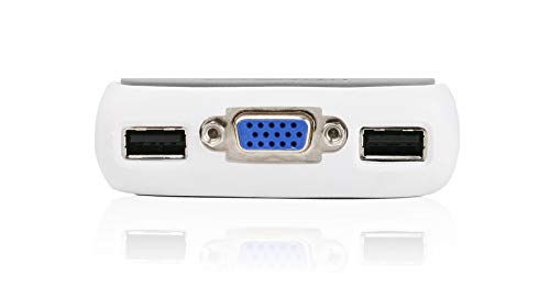 IOGEAR 2-Port USB VGA Miniview Micro Cabled KVM Switch - 2048 x 1536 - Hot Keys Switch - w/Audio - Plug n Play - PC, MAC, SUN - GCS632U