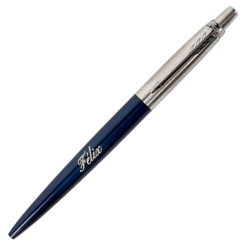 Ocadeau Biros creados a partir de un bolígrafo Parker Jotter azul con texto grabado - Bolígrafo personalizable Jotter Core azul real