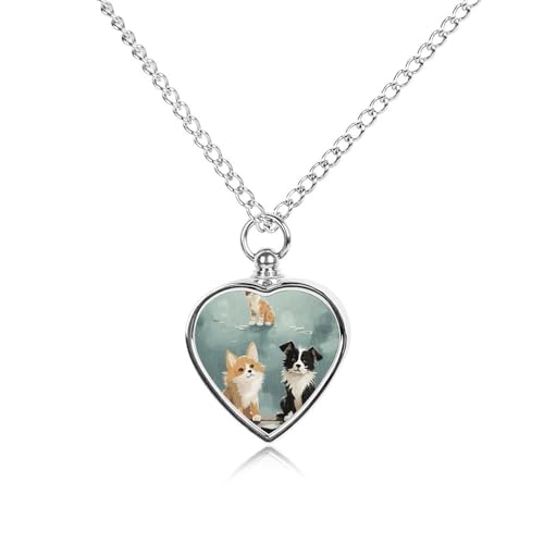 Pendentif de deuil animalier en rose et coeur arc-en-ciel pour surmonter la perte