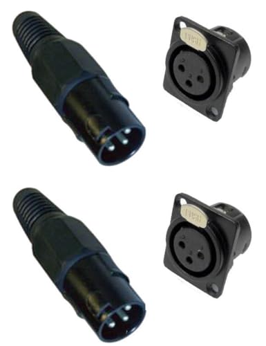 (2 Each) PROCRAFT PC-TX006 3-PIN XLRM CBL Mount & PXLRFP-B 3-PIN XLRF D Type