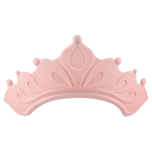 Image of Surakey Baby Shower Cap Adjustable Baby Hair Washing Guard Bath Shampoo Shield Visor Hat Eyes and Ears Head Protection Waterproof Bath Cap (9.45in x 3.94in) for Kids Toddler (Pink)