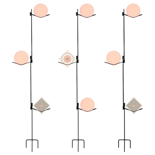 Highwild Clay Pigeon Target Holder (3 Pack) - 3 Prongs Base - Adjustable Height