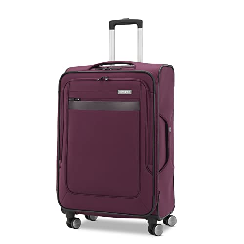 Image of Samsonite Ascella 3.0 Lightweight Softside Luggage Spinner Collection, Light Plum, Checked-Medium Spinner, Ascella 3.0 Softside Expandable Luggage With Spinners