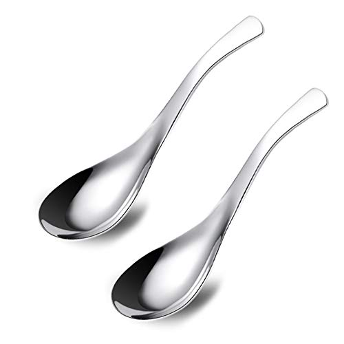 ERCRYSTO Stainless Steel Spoon, Soup Spoon, Coffee Spoon, Desert Spoon, etc. Light Weight and Small Size Especially Suitable for Toddlers, Children, Espresso etc. (2PCS)