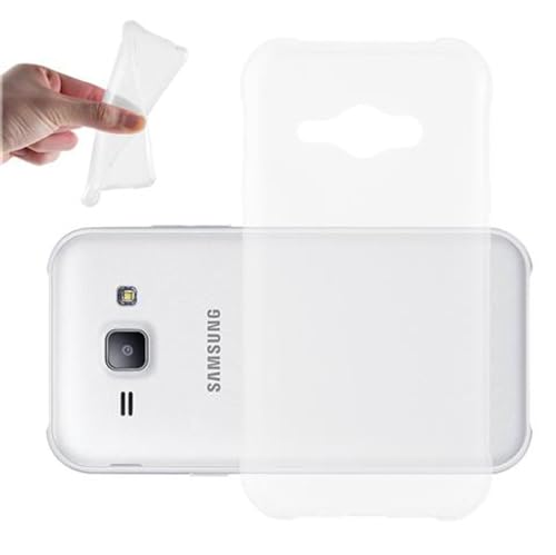 Cadorabo Funda para Samsung Galaxy J1 Ace en Transparente   Cubierta Proteccíon de Silicona TPU Delgada e Flexible con Antichoque   Gel Case Cover Carcasa Ligera