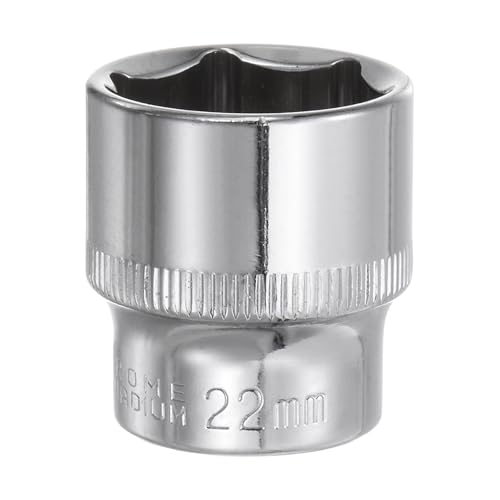 Sourcing Map 6-Point 3/8" Drive 22mm Deep Socket, 1.3" Length, 45# Steel, Polished Chrome, Square Drive, Auto Repair, DIY, Construction 1 Sourcing Map 6-Point 3/8" Drive 22mm Deep Socket, 1.3" Length, 45# Steel, Polished Chrome, Square Drive, Auto Repair, DIY, Construction
