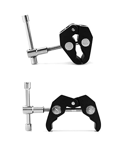 Image of QWORK Super Clamp for Photography, 4 Pack, 1 /4'' and 3 /8'' Thread Clip for Camera Monitor, Light Stand, Rods, LED Lights