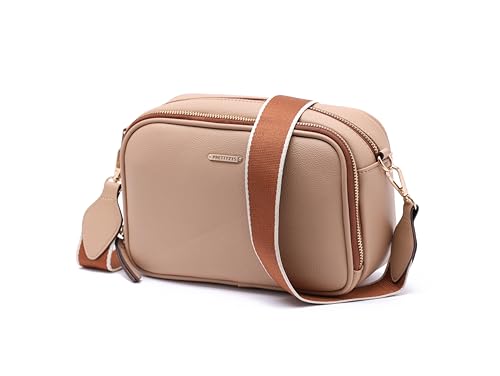 Prettyzys Crossbody Bags for Women, Medium Size Shoulder Handbags, Satchel Purse with Multi Zipper Pocket