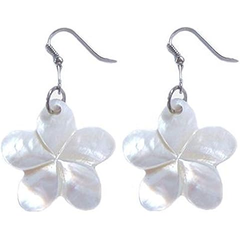 Zero Gravity Hawaii Hawaiian Jewelry White Plumeria Flower Shell Earrings Cover