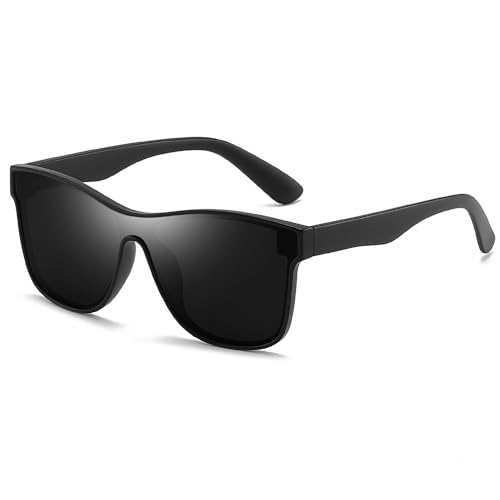 Image of DUBERY Fashion Polarized Sunglasses for Women Men 100% UV Protection Trendy Siamese Lens Shades D8030