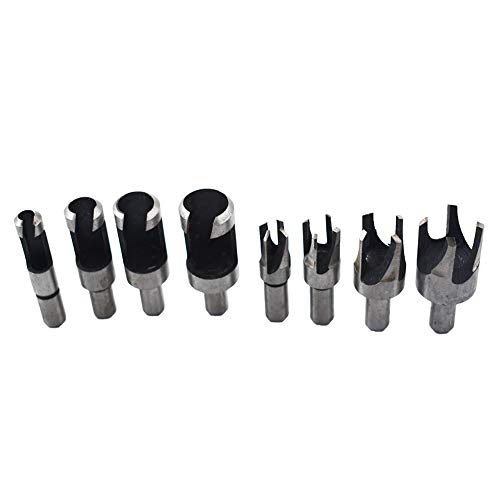 Findmall DOES NOT APPLY 8 Pcs Wood Plug Cutter Drills Straight And Tapered Taper Carbon Steel Drill Bit Set 5/8 Inch 1/2 Inch 3/8 Inch 1/4 Inch Woodworking Cutting Tool Cork Drill Bit Knife thumb #6