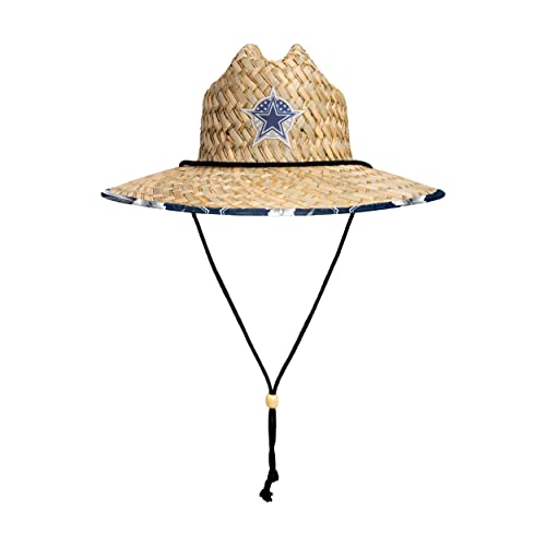 Image of NFL Team Logo Americana Floral Lifeguard Beach Straw Sun Hat