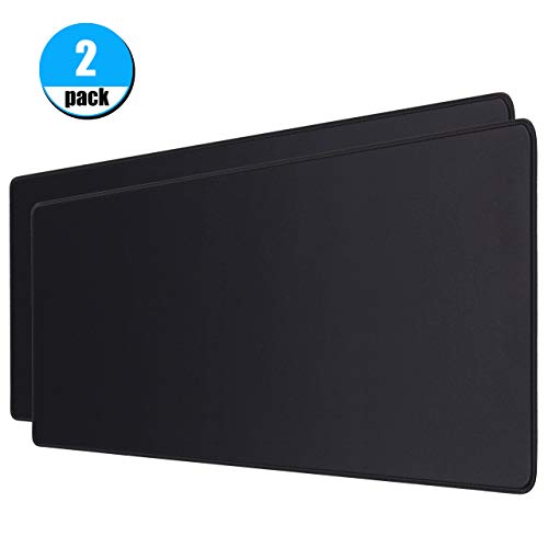 JIKIOU 2 Pack Extended Gaming Mouse Pad with Stitched Edges, Large Mouse Pad